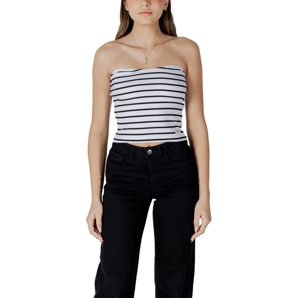 Top Calvin Klein Jeans blanco de algodón reciclado