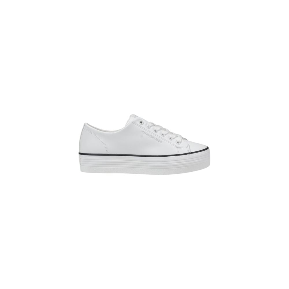Zapatillas Calvin Klein Jeans de plataforma de cuero blanco y negro