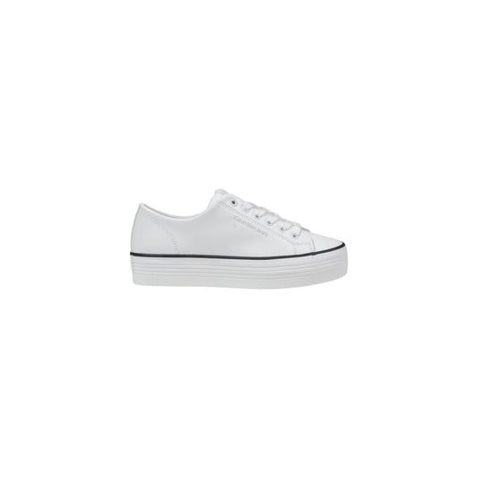 Zapatillas Calvin Klein Jeans de plataforma de cuero blanco y negro