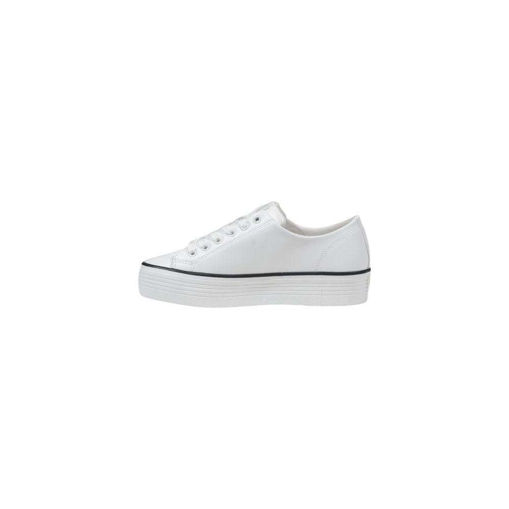 Zapatillas Calvin Klein Jeans de plataforma de cuero blanco y negro