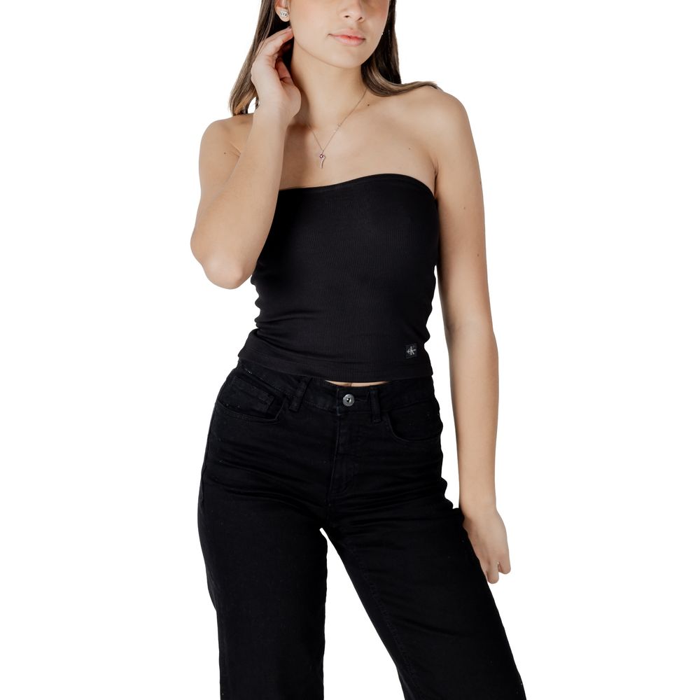 Top Calvin Klein Jeans negro de algodón reciclado
