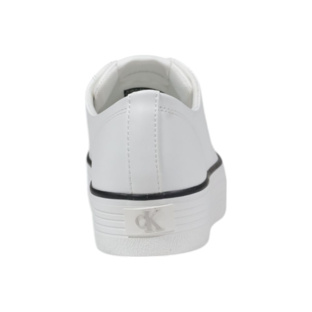 Zapatillas Calvin Klein Jeans de plataforma de cuero blanco y negro