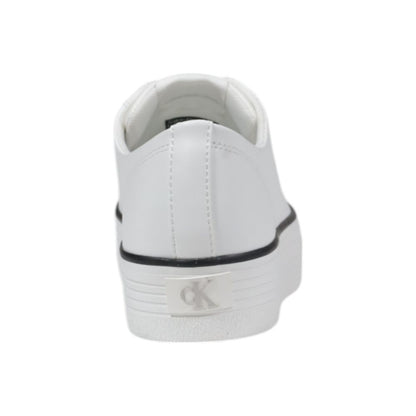 Zapatillas Calvin Klein Jeans de plataforma de cuero blanco y negro