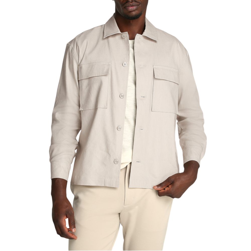 Abrigo de liocel beige de Calvin Klein