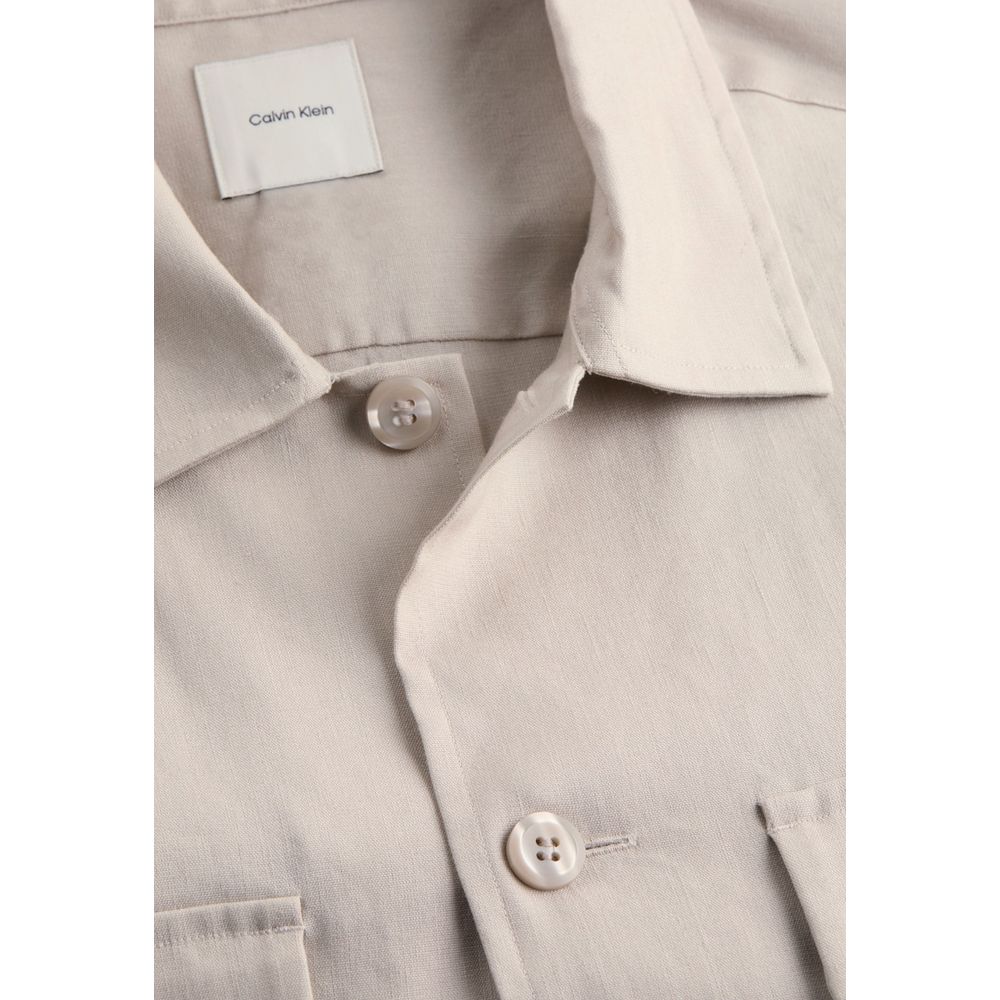 Abrigo de liocel beige de Calvin Klein