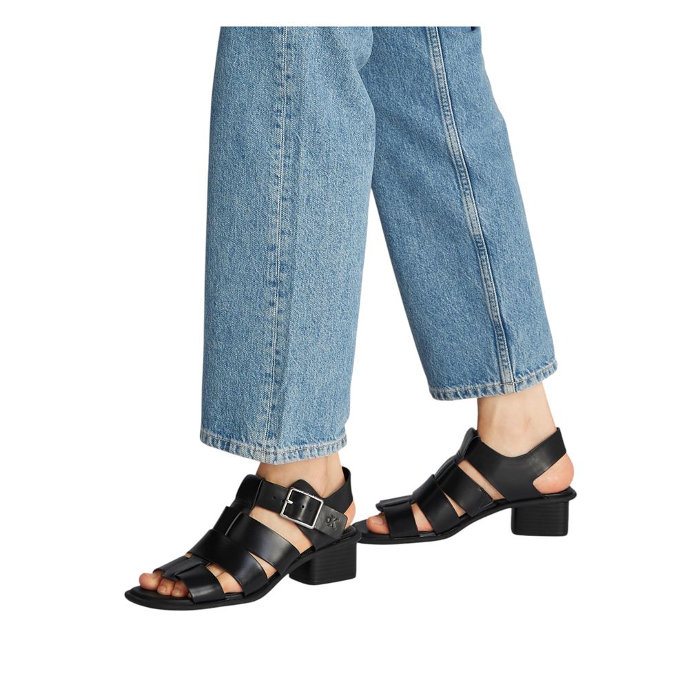 Sandalias planas de poliéster negras de Calvin Klein Jeans