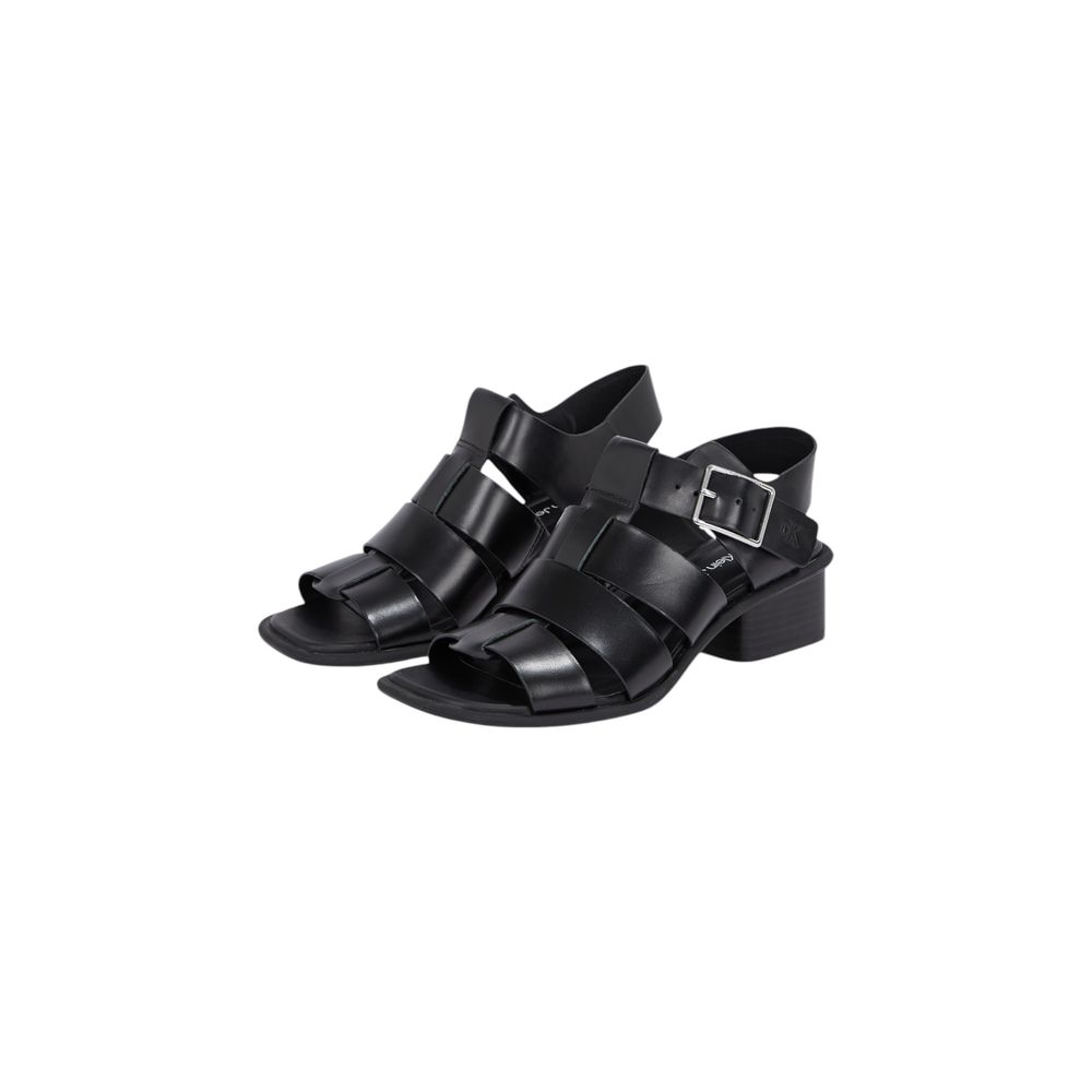 Sandalias planas de poliéster negras de Calvin Klein Jeans