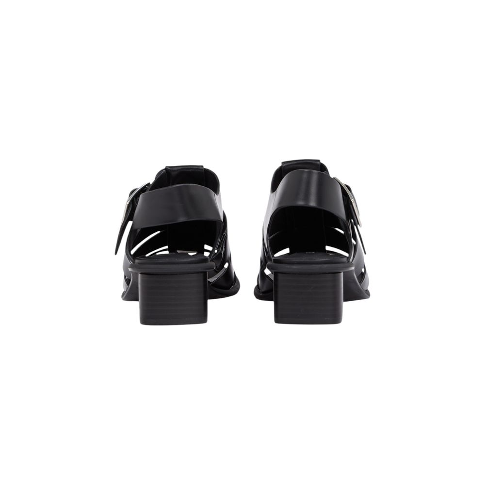 Sandalias planas de poliéster negras de Calvin Klein Jeans