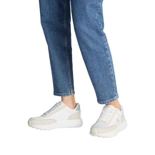 Zapatillas deportivas de cuero beige Calvin Klein Jeans
