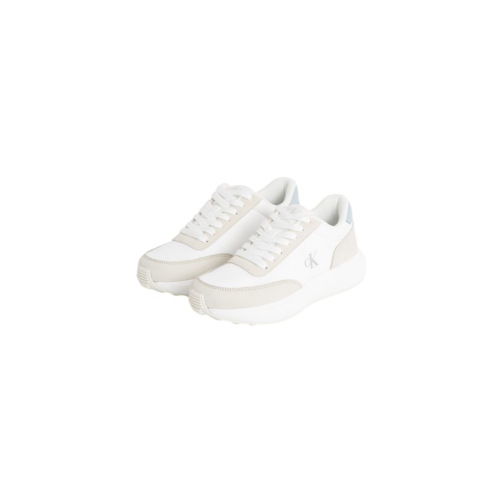 Zapatillas deportivas de cuero beige Calvin Klein Jeans