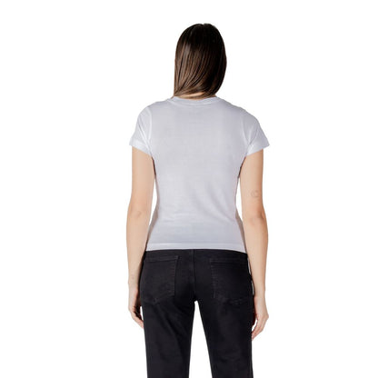 Camiseta de algodón blanco activo de Guess