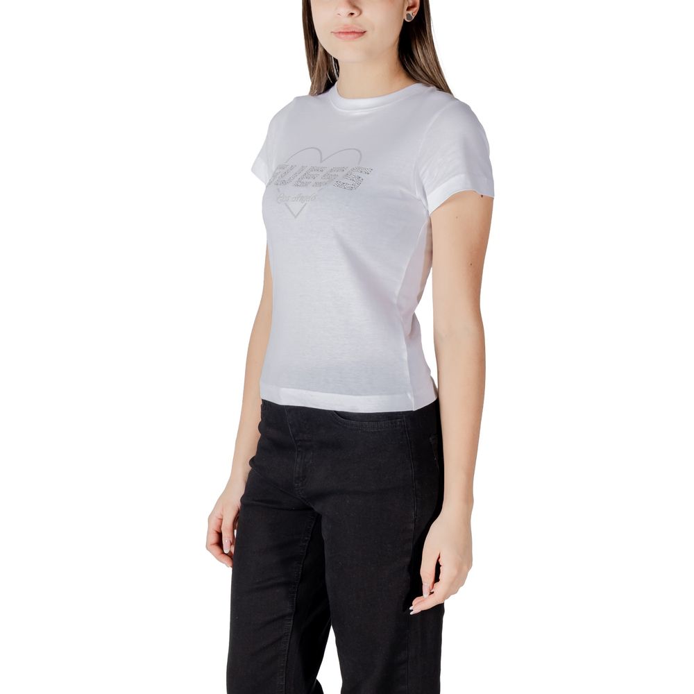 Camiseta de algodón blanco activo de Guess