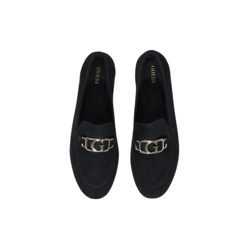 Zapatos de tacón con plataforma en piel negra Guess
