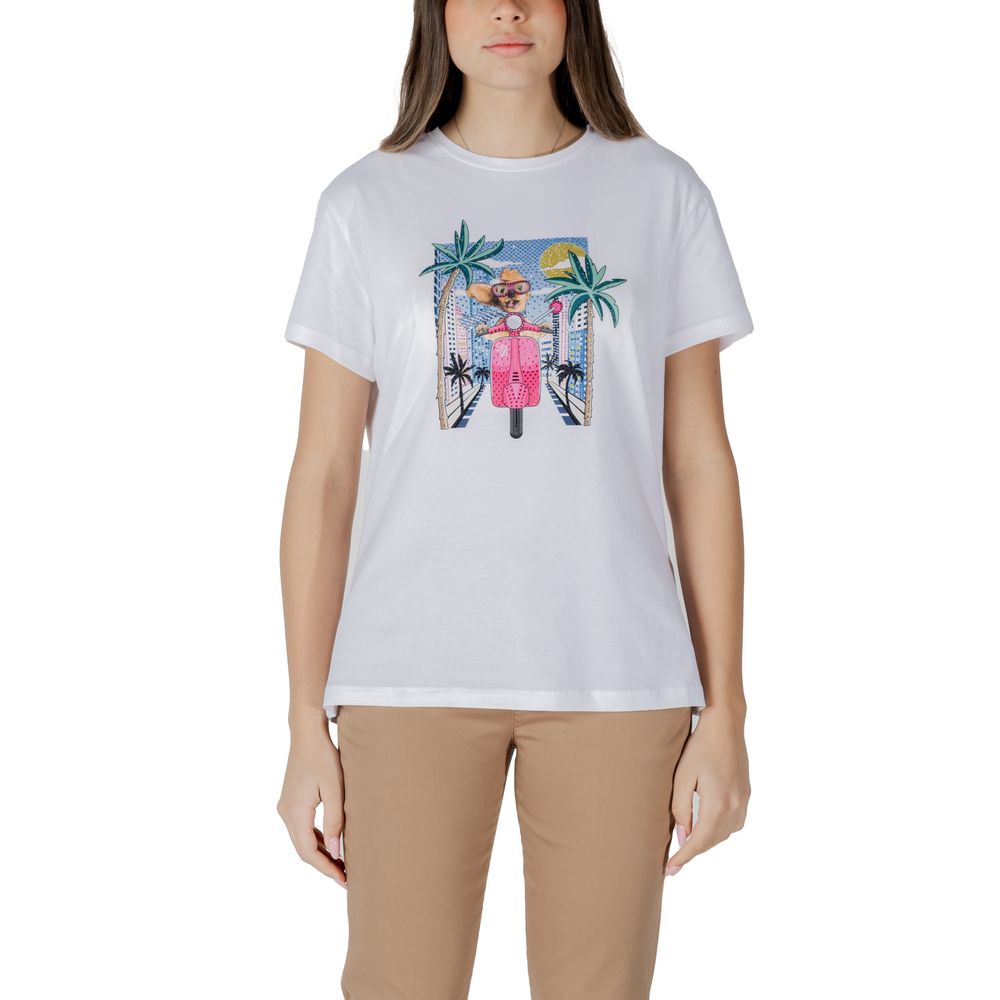 Camiseta de Algodón Blanca Liu Jo