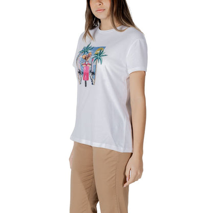 Camiseta de Algodón Blanca Liu Jo