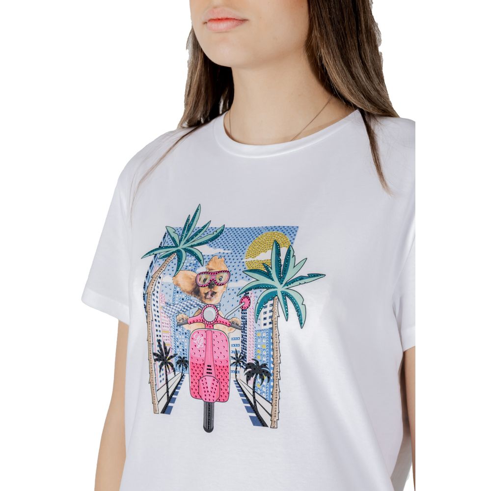Camiseta de Algodón Blanca Liu Jo