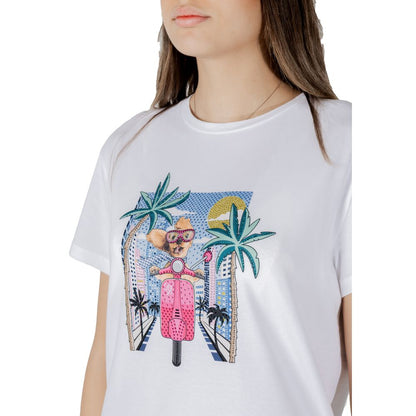 Camiseta de Algodón Blanca Liu Jo