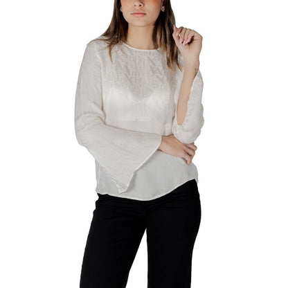 Blusa de viscosa color crema Armani Exchange
