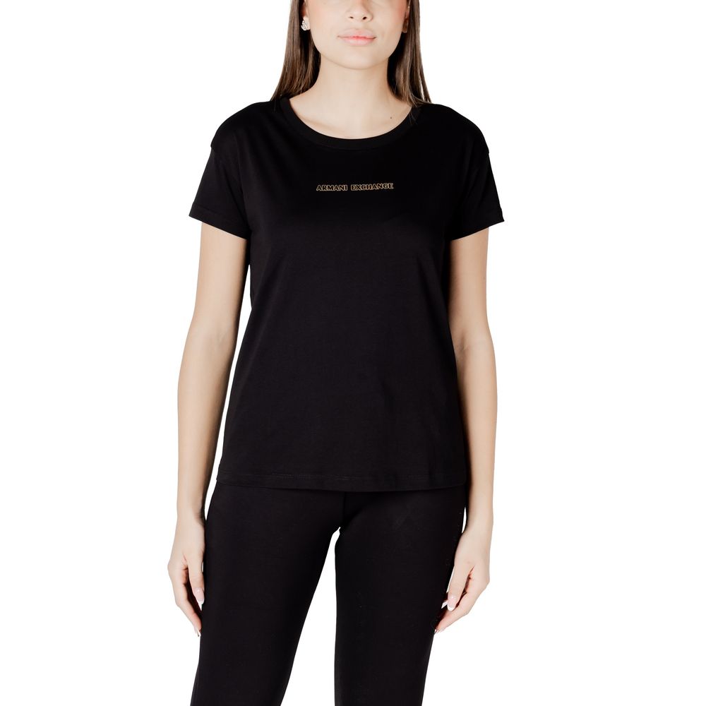 Camiseta de algodón negra Armani Exchange