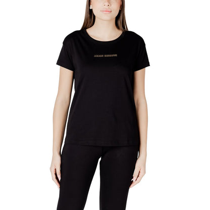 Camiseta de algodón negra Armani Exchange