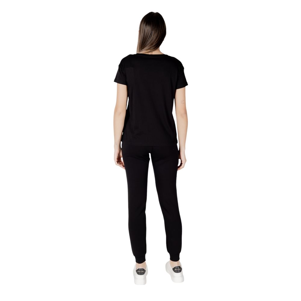 Camiseta de algodón negra Armani Exchange