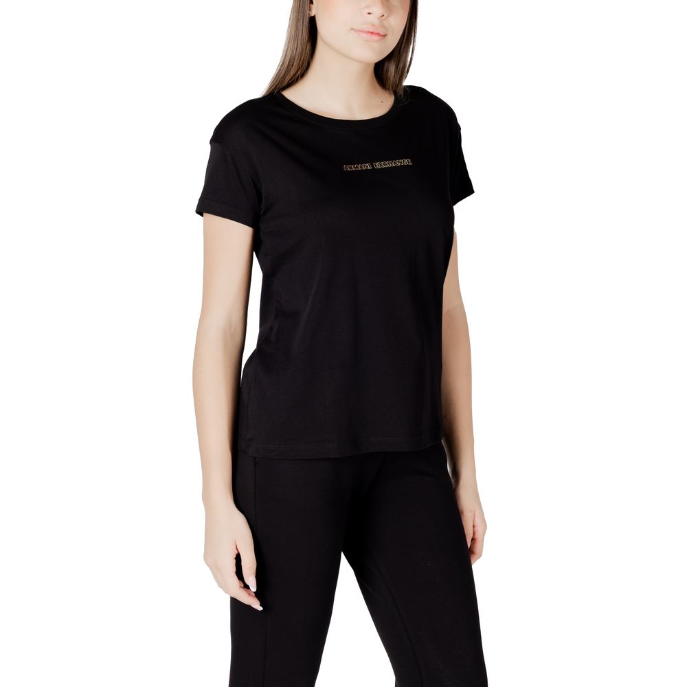 Camiseta de algodón negra Armani Exchange