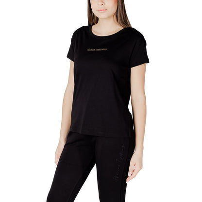 Camiseta de algodón negra Armani Exchange