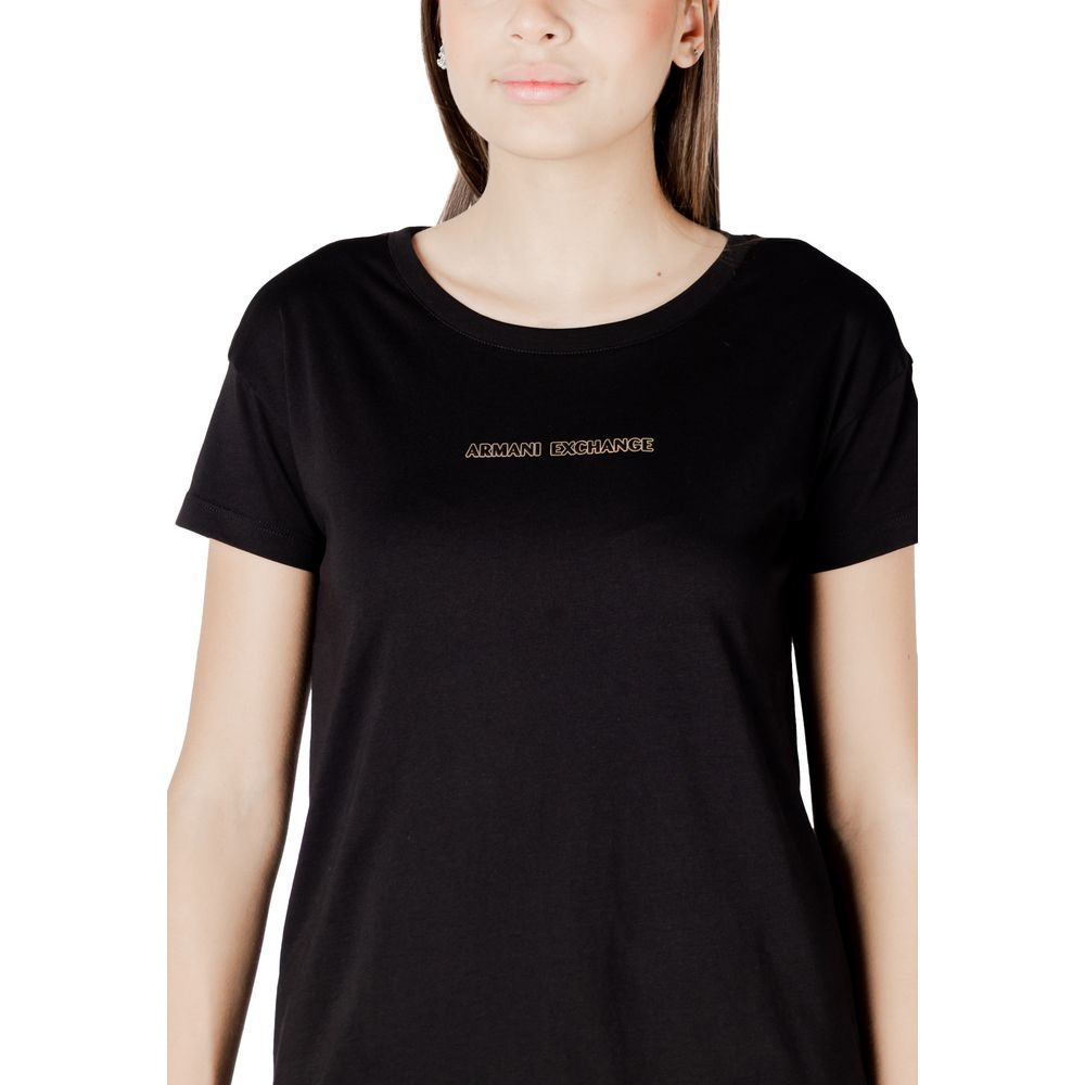 Camiseta de algodón negra Armani Exchange