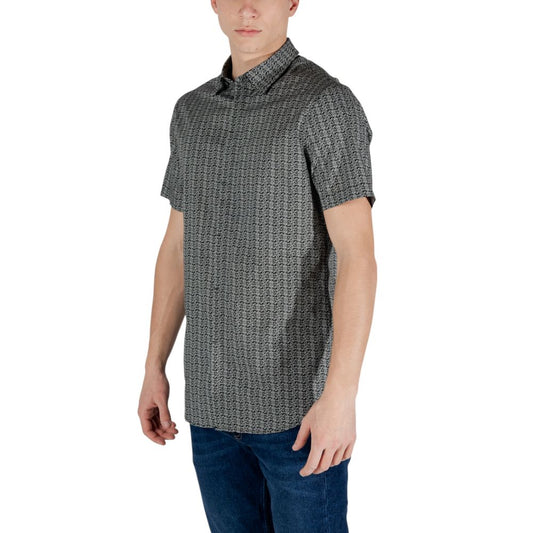 Camisa de manga corta de algodón negro Armani Exchange