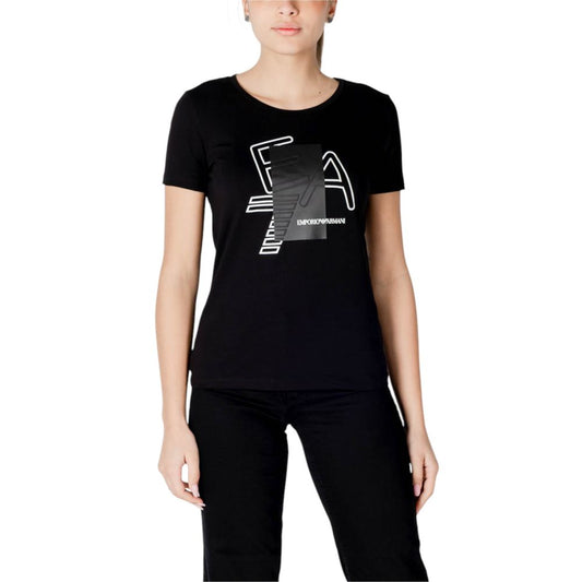 Camiseta de algodón negra EA7 Emporio Armani