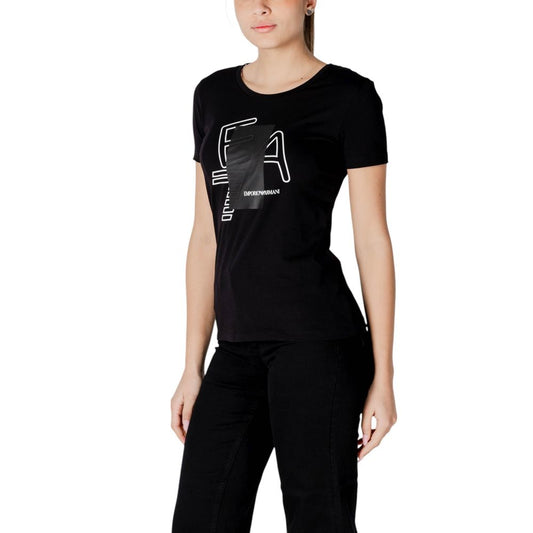 Camiseta de algodón negra EA7 Emporio Armani