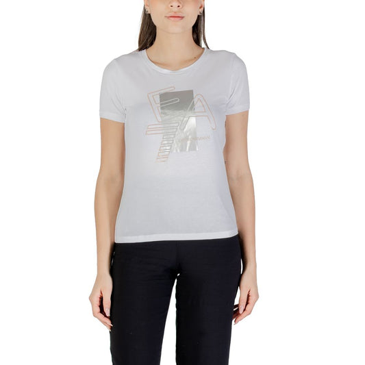 Camiseta de algodón blanca EA7 Emporio Armani