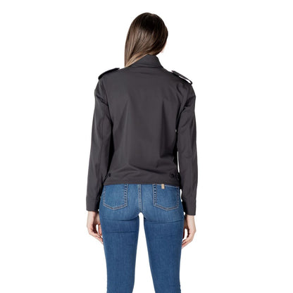 Blauer Black Polyamide Biker Jacket