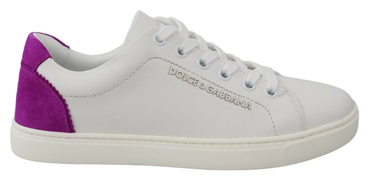 Zapatillas bajas de piel de ante blancas Dolce & Gabbana