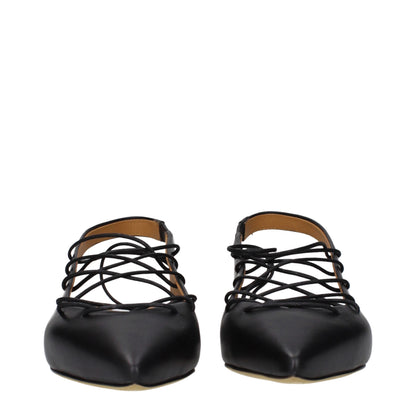 Moschino bailarinas de cuero negro