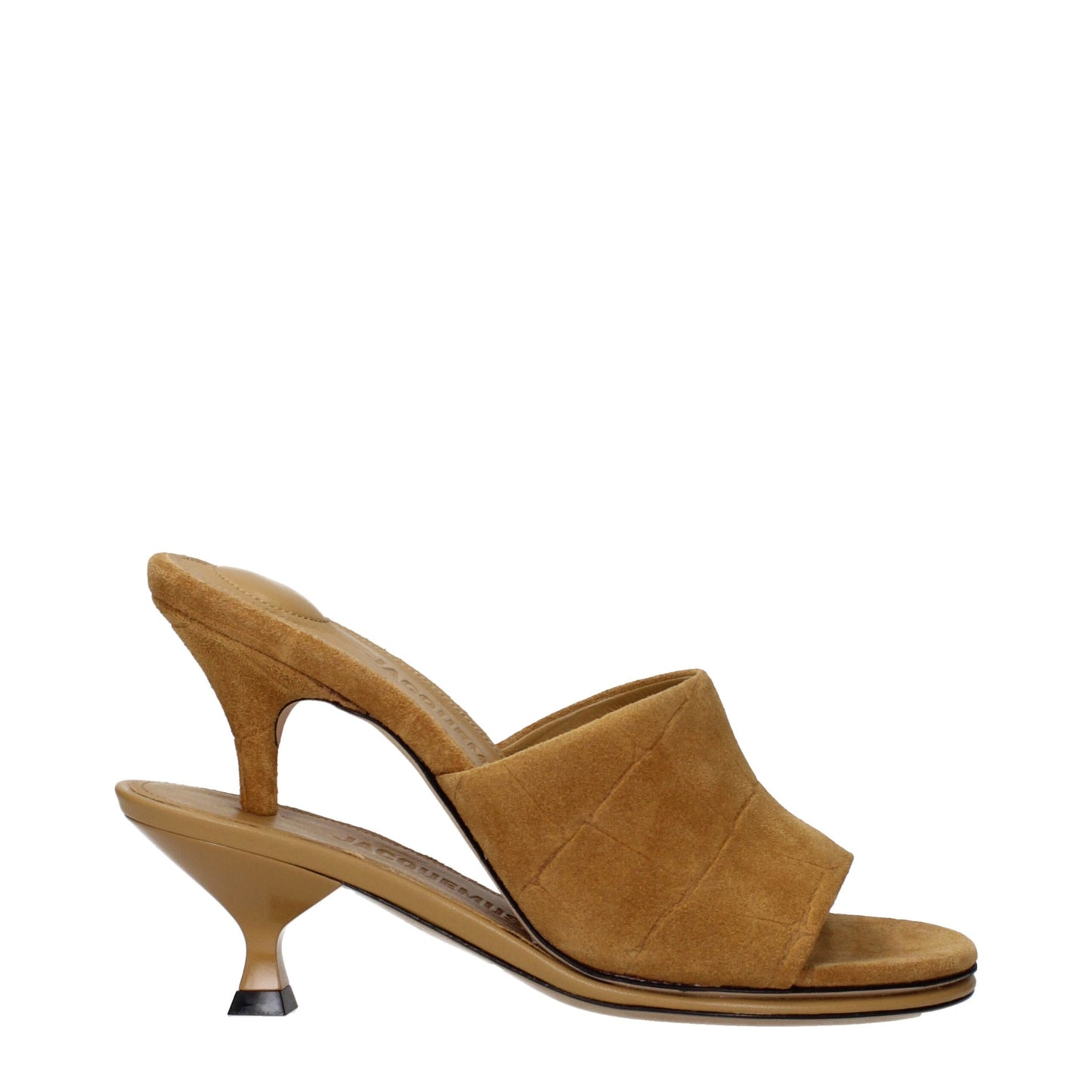 Sandalias Jacquemus de cuero marrón con tacón de aguja