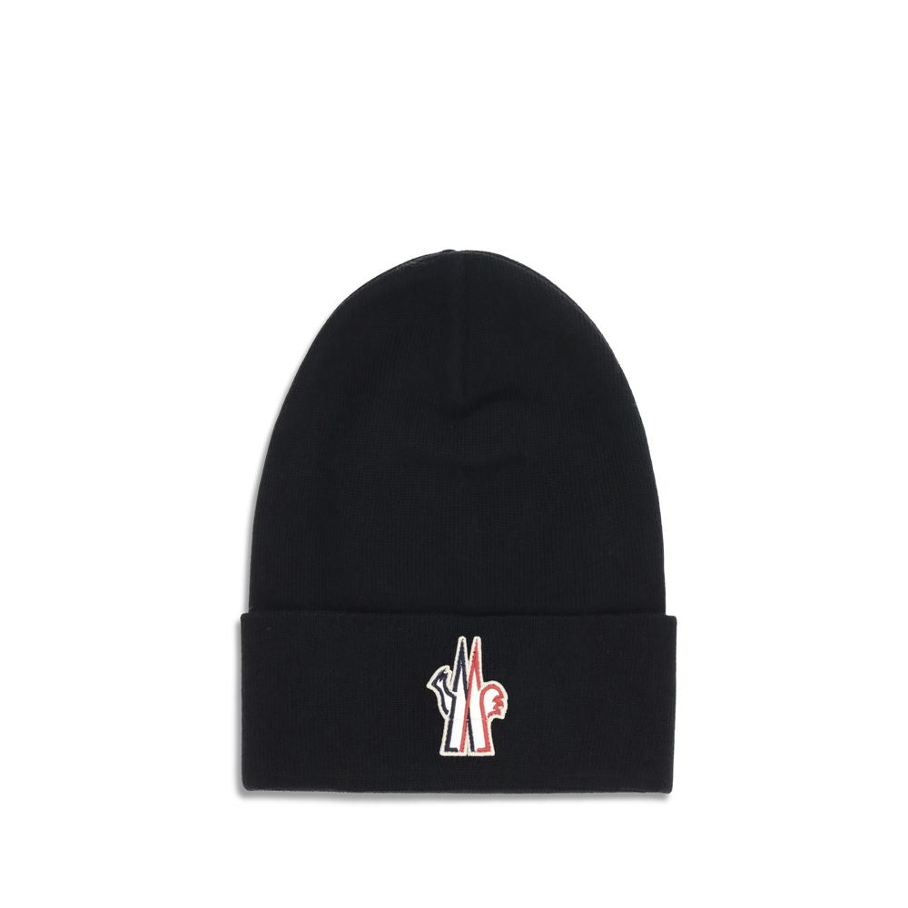 Moncler Grenoble Gorro De Lana Negra Con Forro Polar