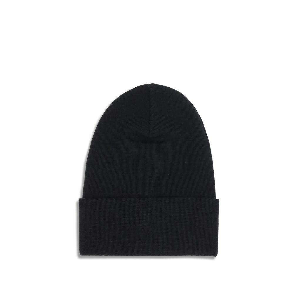 Moncler Grenoble Gorro De Lana Negra Con Forro Polar