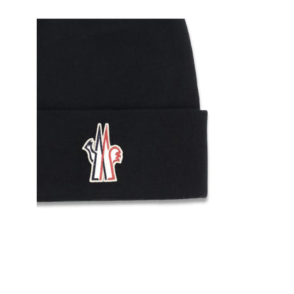 Moncler Grenoble Gorro De Lana Negra Con Forro Polar