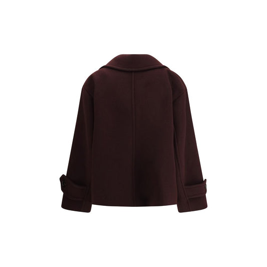 Abrigo Chloé De Lana Flecs En Color Burdeos Con Aislamiento Térmico
