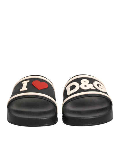 Sandalias de goma negras Dolce & Gabbana Zapatos para la playa