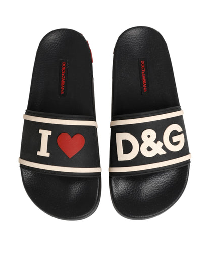 Sandalias de goma negras Dolce & Gabbana Zapatos para la playa