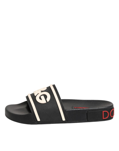 Sandalias de goma negras Dolce & Gabbana Zapatos para la playa