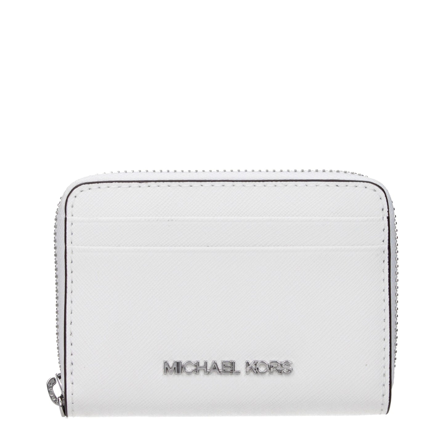 Tarjetero Michael Kors de cuero blanco