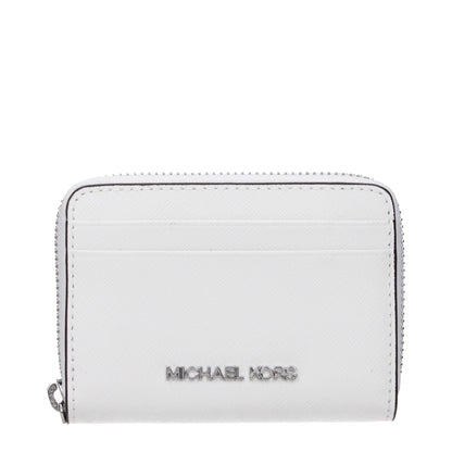 Tarjetero Michael Kors de cuero blanco