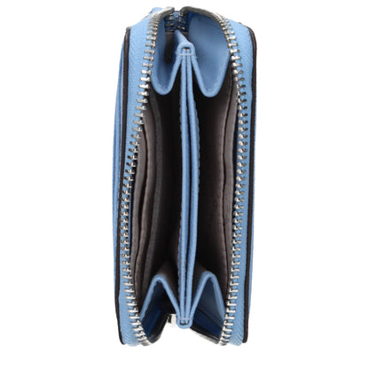 Porte-cartes en cuir bleu clair Michael Kors