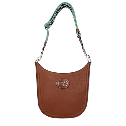 Bandolera Valentino Garavani de cuero marrón