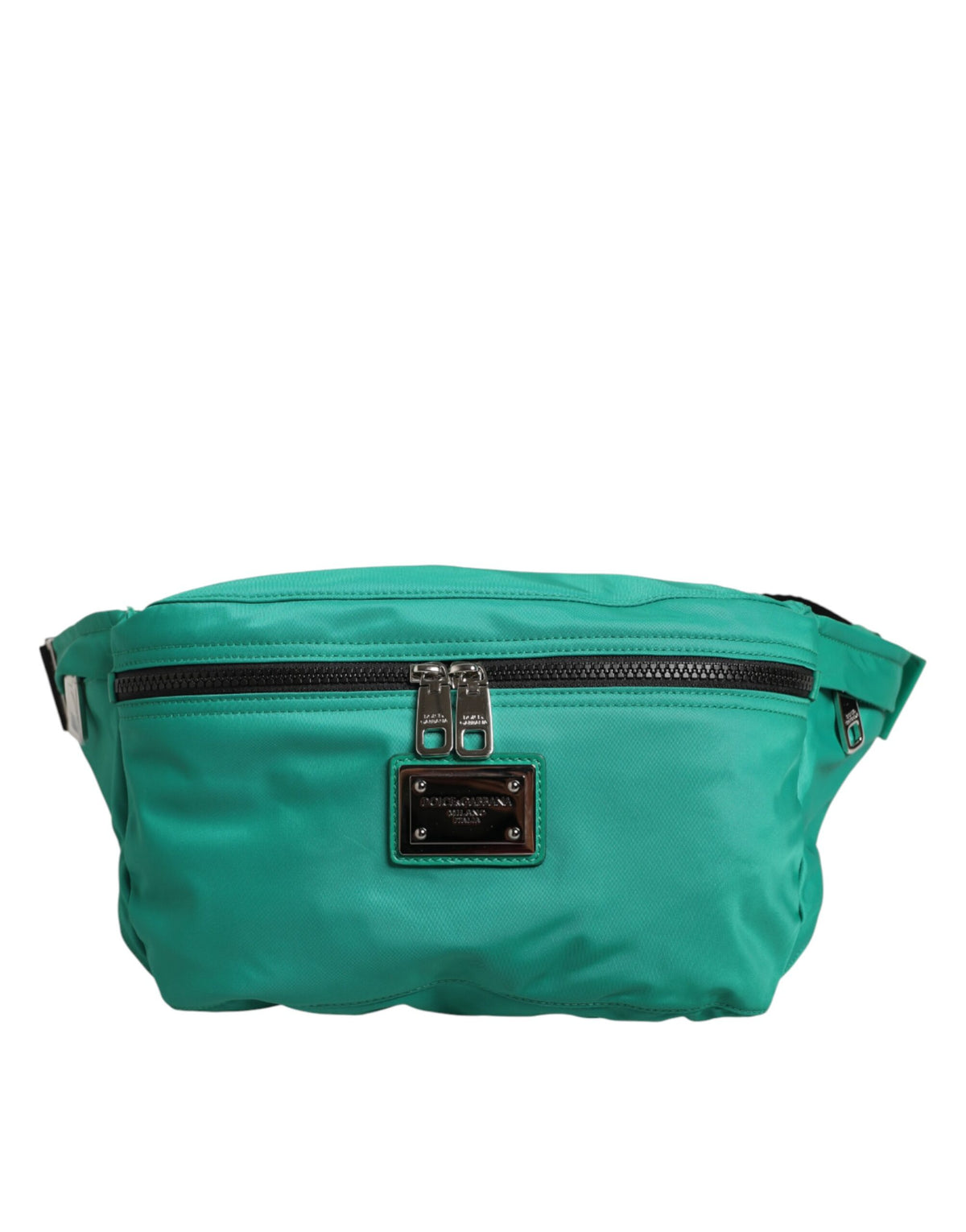 Sac banane Dolce & Gabbana en nylon vert avec plaque logo, sac à ceinture pour homme