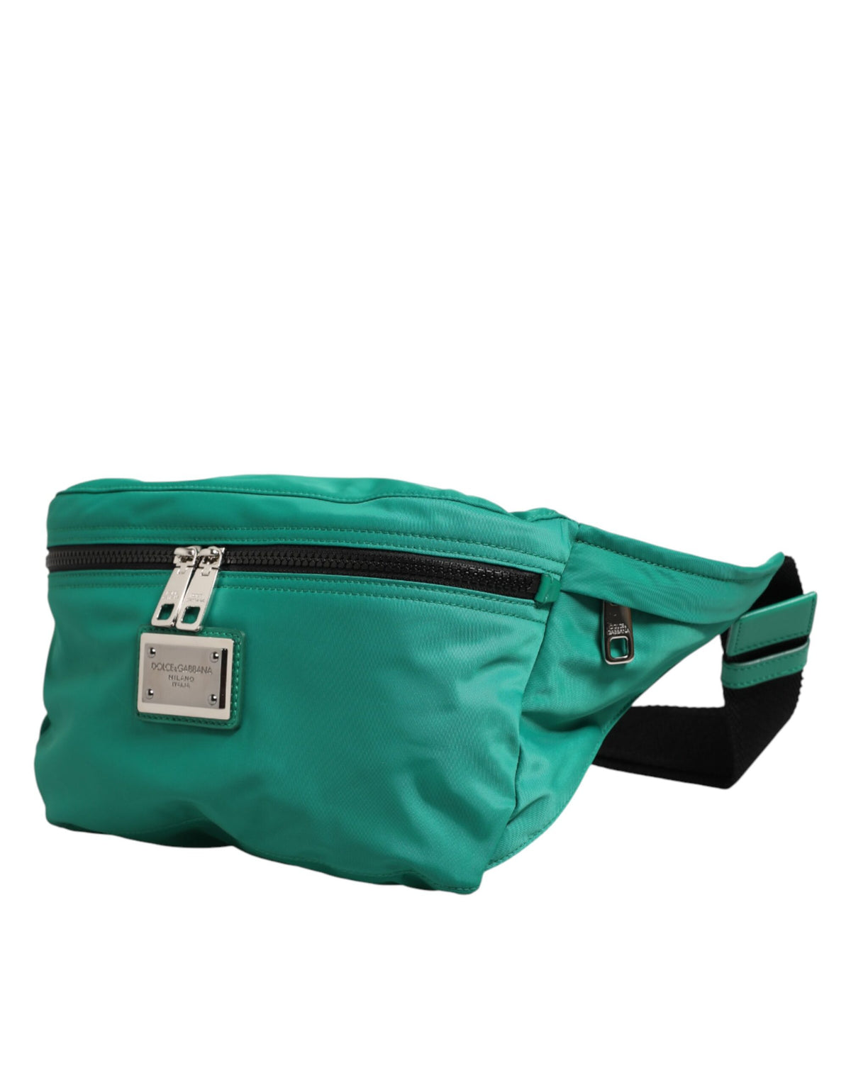 Sac banane Dolce & Gabbana en nylon vert avec plaque logo, sac à ceinture pour homme