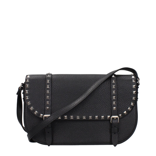 Bolso cruzado de piel negra Valentino Garavani